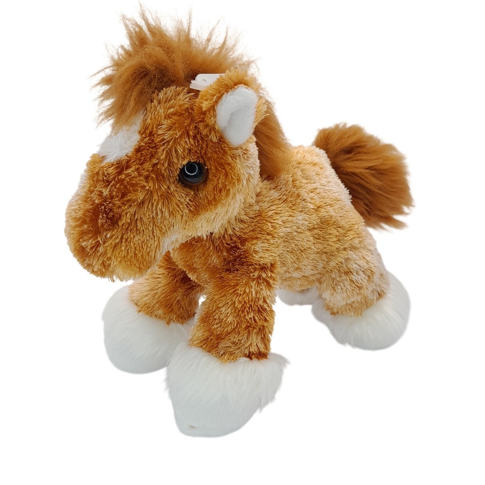 Aurora World Brown Plush Horse Stuffed Animal White Hooves 8 Inch Pony